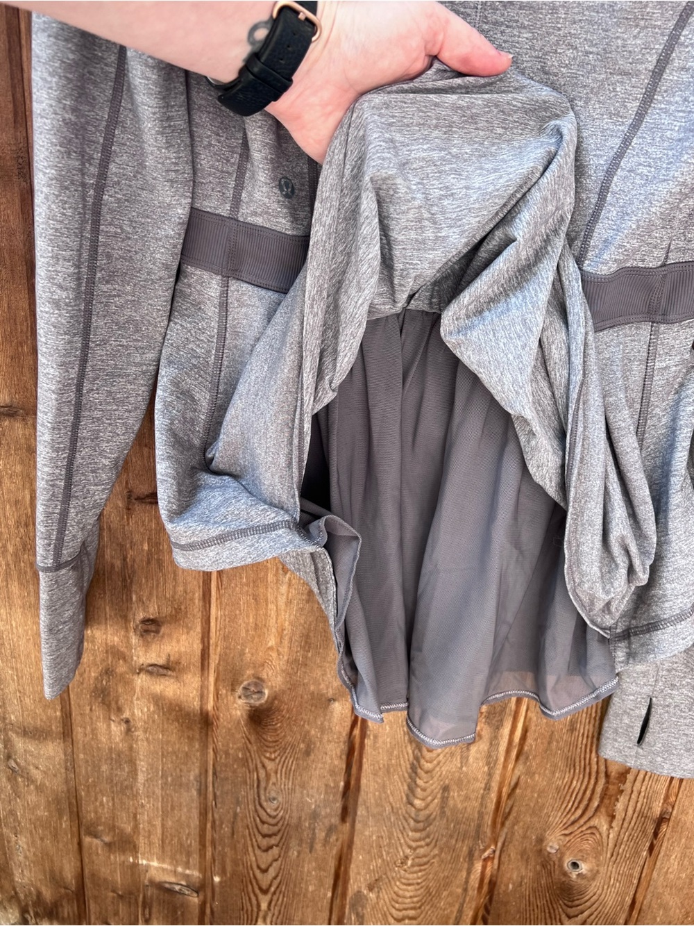 lululemon athletica Heather Gray Peplum Track Jacket - Picture 7 of 14